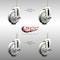 Service Caster 5 Inch 316SS Gray Polyurethane Swivel 3/8 Inch Threaded Stem Caster Set Brake SCC-SS316TS20S514-PPUB-TLB-381615-4 - alternate 3